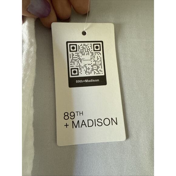 89th & Madison NWT Women’s L Boho Chic Waffle White Blouse Clean White Beach - Picture 10 of 11